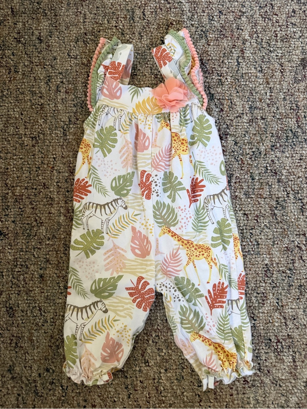 Good Lad Tropical Print Baby Romper - Pink & Green